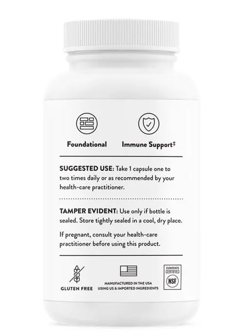 Thorne Zinc Picolinate (60 Capsules) - 15mg highly absorbable zinc supplement for immune and skin health.