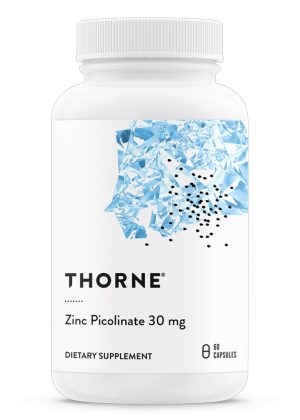 Thorne Zinc Picolinate - 30mg high-absorption zinc supplement for immune and skin health.