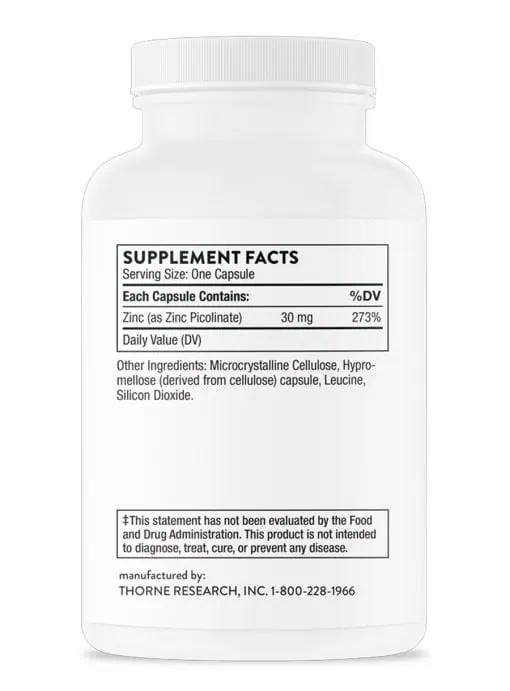 Zinc Picolinate 30 mg - NSF Certified for Sport supporting immune function to reproductive health, zinc is an essential nutrient that plays a key role in your health