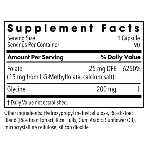 L-Methylfolate 15 mg with Glycine: A Therapeutic-Strength Folate for Advanced Methylation Support