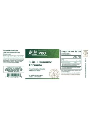 Gaia Herbs 3-in-1 Immune Formula — Immune Support, Herbal Supplement - Back