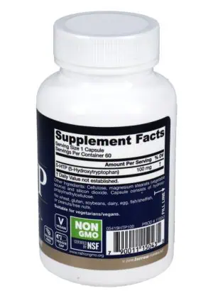 Jarrow Formulas 5-HTP 100mg -- serotonin support, mental health - Back