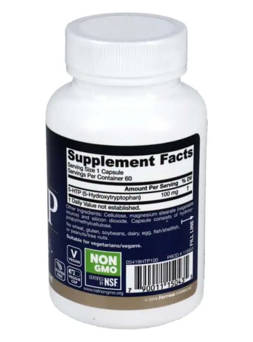 Jarrow Formulas 5-HTP 100mg -- serotonin support, mental health - Back