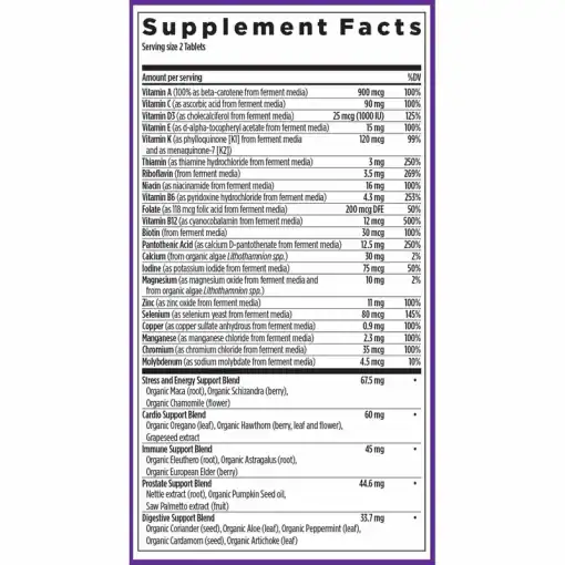 Men's Advanced Multivitamin Supports heart health and immune function