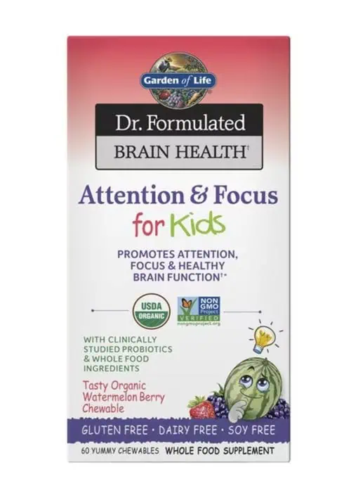 Dr. Formulated Attention & Focus For Kids Watermelon Berry 60 Chewables