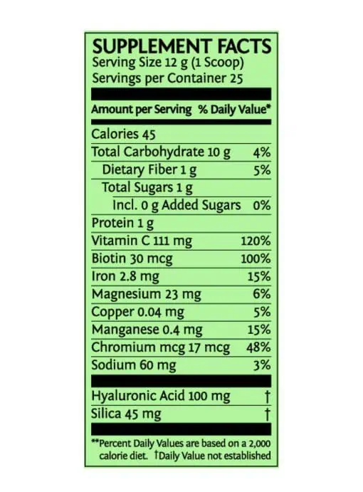 Sunwarrior Beauty Greens Collagen Booster Pina Colada - plant-based collagen, anti-aging hydration
