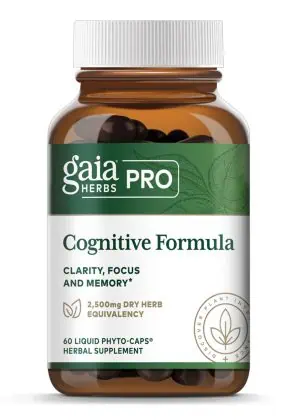 Herbal brain support supplement promoting mental clarity, memory, and cognitive performance with adaptogenic botanicals and antioxidants