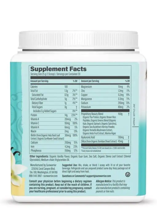 Sunwarrior Collagen Building Protein Peptides -- collagen supplement, plant-based protein