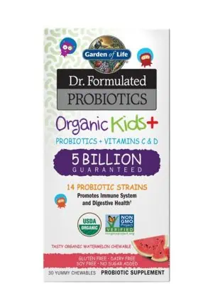 Dr. Formulated Probiotics Organic Kids Watermelon — Probiotics for Kids, Organic Fiber