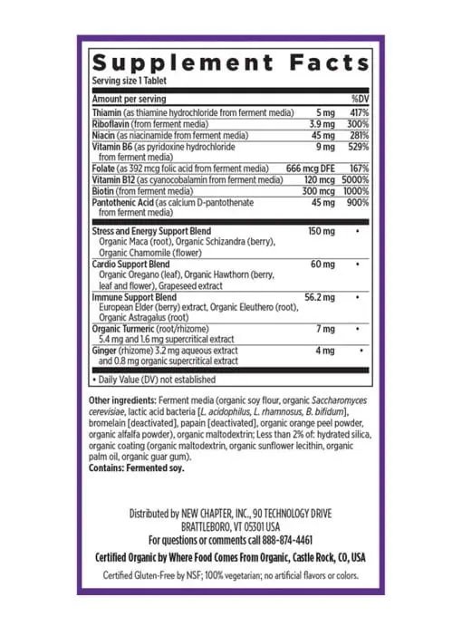 New Chapter Fermented Vitamin B Complex -- vitamin B complex, energy support