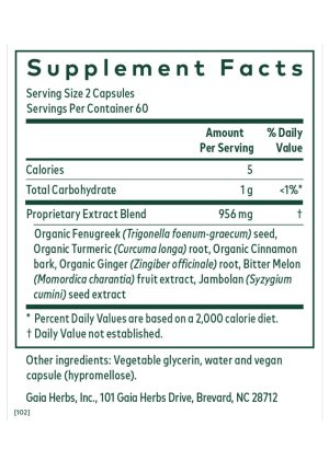 Glycemic Formula - Herbal blend to support healthy blood sugar balance with Fenugreek, Cinnamon, and Bitter Melon.