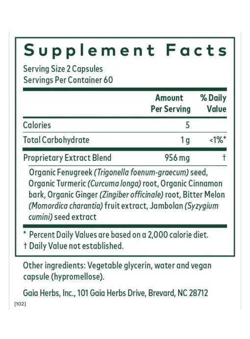 Glycemic Formula - Herbal blend to support healthy blood sugar balance with Fenugreek, Cinnamon, and Bitter Melon.