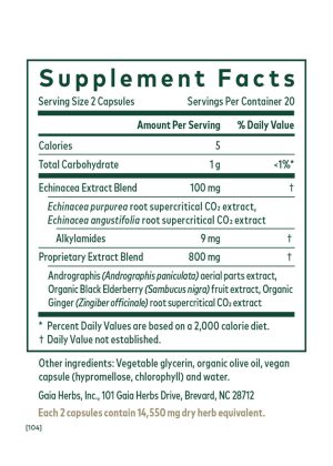 Gaia Herbs Immune Activator with echinacea, elderberry, and andrographis for rapid immune defense