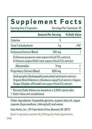 Gaia Herbs Immune Activator with echinacea, elderberry, and andrographis for rapid immune defense