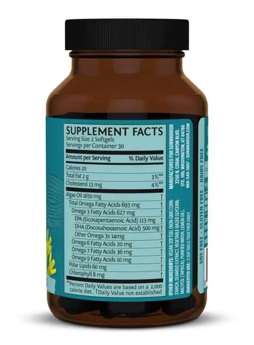 Sunwarrior Omega-3 Vegan DHA & EPA - plant-based omega-3, algae oil