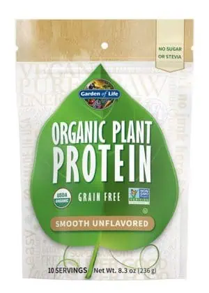 Organic Plant Protein Smooth Unflavored - Live Probiotics and Enzymes Highly Digestible Plant Protein