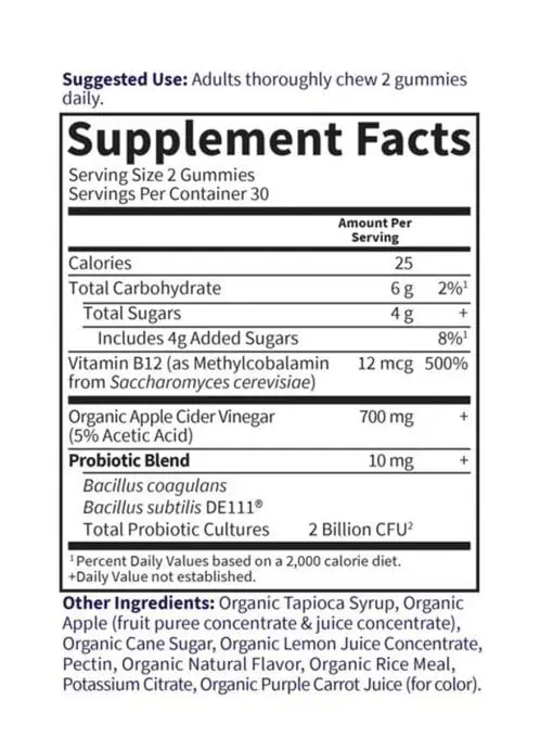 Garden of Life Organics Apple Cider Vinegar Probiotic Gummies — probiotic gummies, digestive health