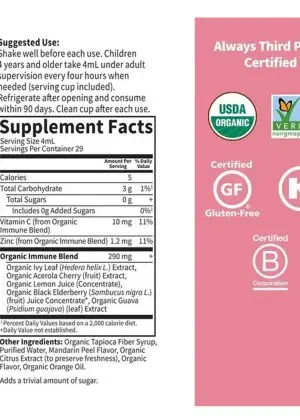 Garden of Life Kids Organic Cough & Immune Syrup — organic cough relief, immune support for kids