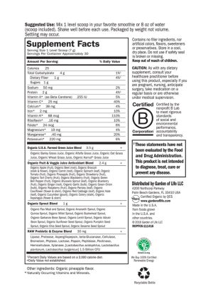 Perfect Food Raw Organic Powder RAW energy,Support healthy digestion,Supports healthy metabolism