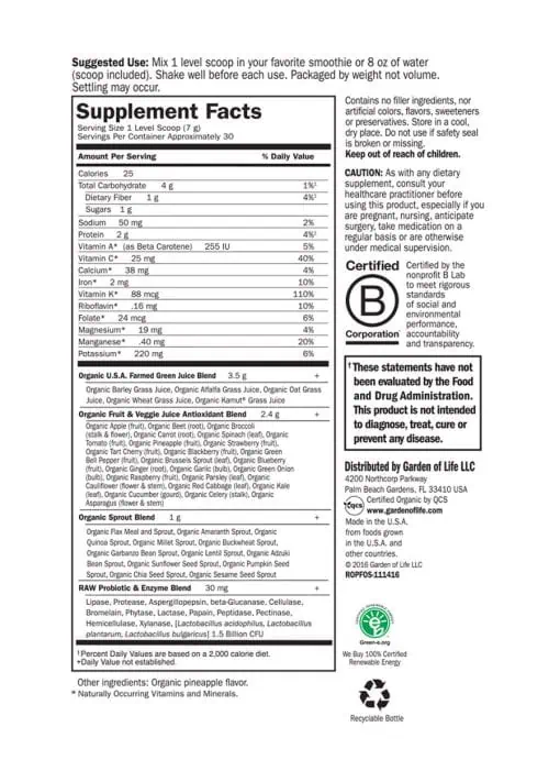 Perfect Food Raw Organic Powder RAW energy,Support healthy digestion,Supports healthy metabolism
