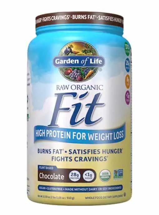 Garden of Life Sport Raw Organic Fit Chocolate protein powder – USDA Organic vegan meal replacement with 28g plant protein, probiotics, fiber, green coffee bean, and cinnamon