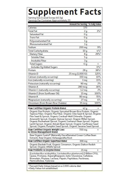 Garden of Life Sport Raw Organic Fit Chocolate protein powder – USDA Organic vegan meal replacement with 28g plant protein, probiotics, fiber, green coffee bean, and cinnamon