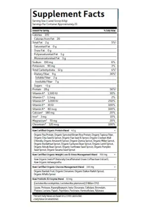 Garden of Life Sport Raw Organic Fit Vanilla protein powder – plant-based meal replacement with 28g organic protein, probiotics, fiber, green coffee bean, and ashwagandha
