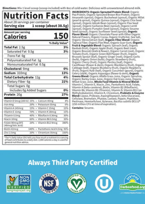 Garden of Life Raw Organic Meal — Plant-Based Protein, Whole Food Nutrition