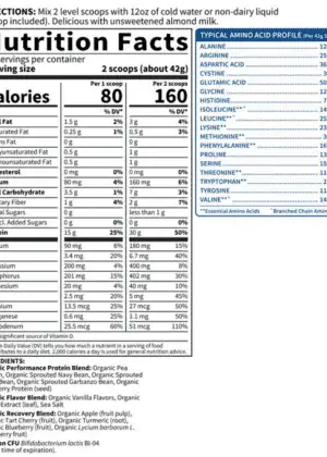 Garden of Life SPORT Organic Plant-Based Protein, Vanilla -- organic protein, plant-based protein