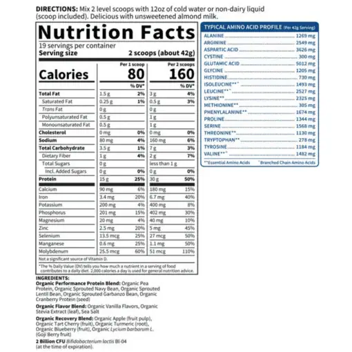 Garden of Life SPORT Organic Plant-Based Protein, Vanilla -- organic protein, plant-based protein