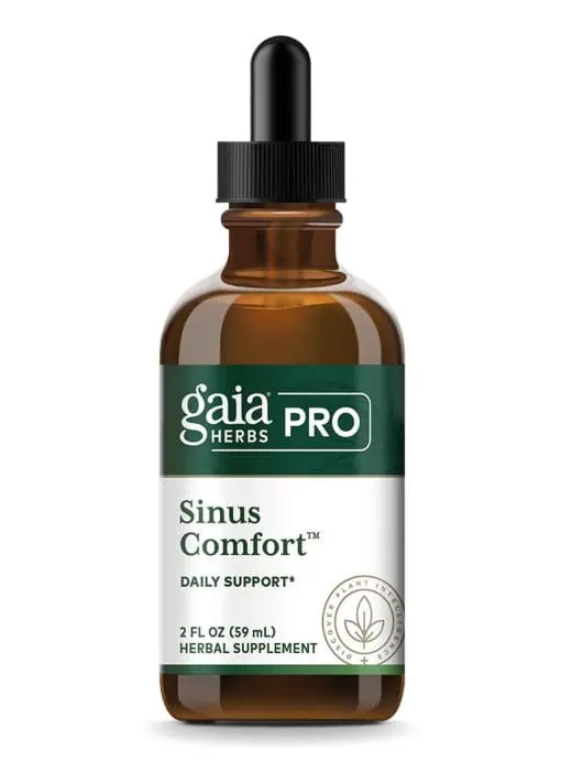 Gaia Herbs Sinus Comfort supplement with organic herbal extract blend