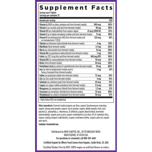 New Chapter Tiny Tabs(TM) Multivitamin -- whole-food multivitamin, easy to swallow