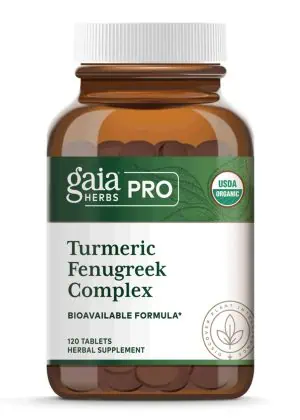 Organic turmeric and fenugreek complex for antioxidant support and healthy lactation