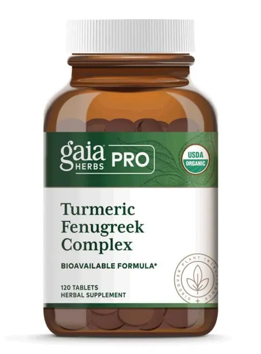 Organic turmeric and fenugreek complex for antioxidant support and healthy lactation