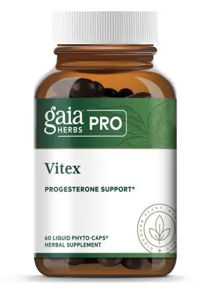 Gaia Herbs Vitex hormone balance supplement with organic chaste tree berry for progesterone support