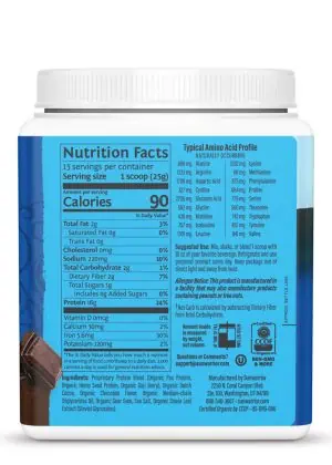 Sunwarrior Warrior Blend Chocolate - plant-based protein, vegan protein - Back