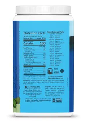 Sunwarrior Warrior Blend Unflavored - plant-based protein, organic protein