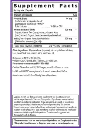 New Chapter Women's Daily Probiotic -- probiotics for women, vaginal health