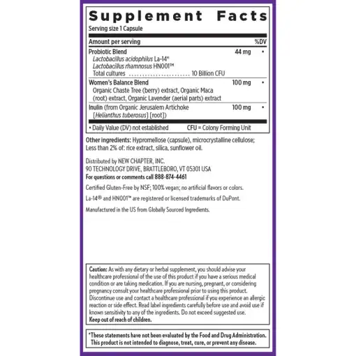 New Chapter Women's Daily Probiotic -- probiotics for women, vaginal health
