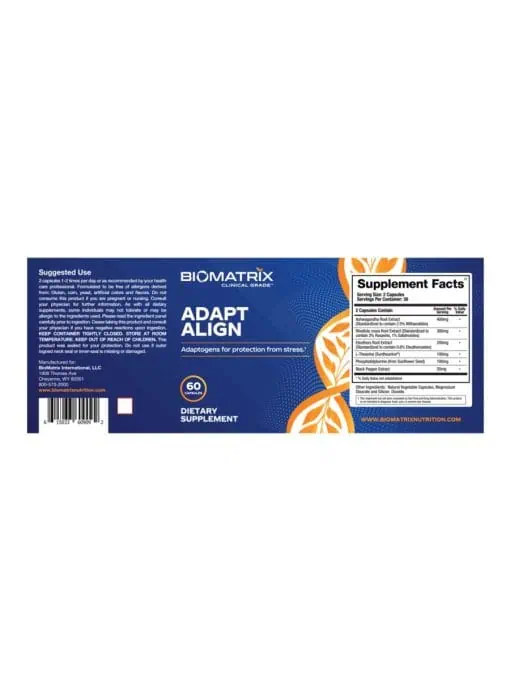 Biomatrix Adapt Align -- adaptogens, cognitive support - Back
