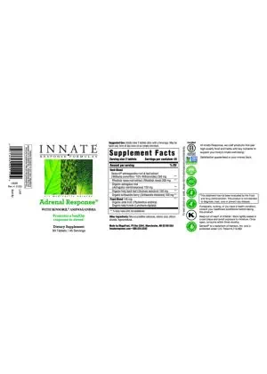 Innate Response Adrenal Response(R) -- stress support, ashwagandha - Back
