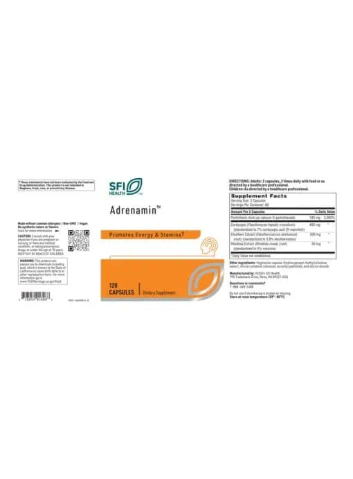 SFI Health Adrenamin™ — Energy Support, Stamina Booster - Back