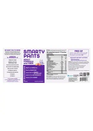 SmartyPants Vitamins Adult Complete Plus Fiber -- adult vitamins, fiber supplement - Back