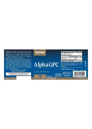 Jarrow Formulas Alpha GPC 300mg -- brain function support, cognitive health - Back