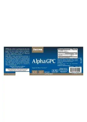 Jarrow Formulas Alpha GPC 300mg -- brain function support, cognitive health - Back
