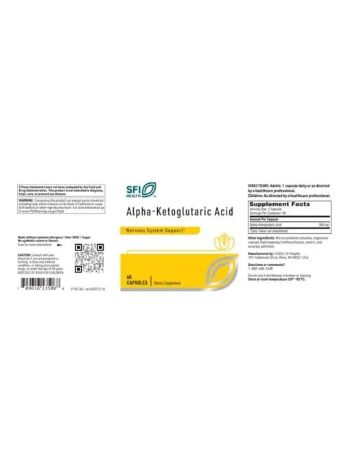 SFI Health Alpha-Ketoglutaric Acid — Nervous System Support, Metabolism - Back