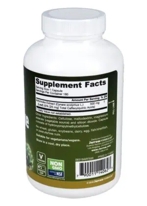 Jarrow Formulas Artichoke 500mg -- liver health, digestion support - Back