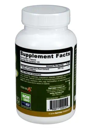 Jarrow Formulas Ashwagandha 300mg -- ashwagandha supplement, adaptogen - Back