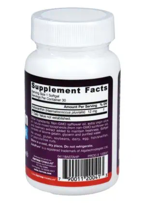 Jarrow Formulas Astaxanthin 12mg -- antioxidant support, skin health - Back