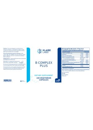 Klaire Labs B Complex Plus — B vitamins, energy support - Back